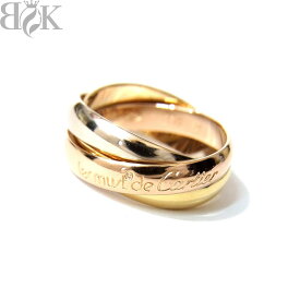 仕上げ済み カルティエ トリニティリング 指輪 750 ゴールド スリーカラー 表記サイズ:48 約8号 総重量約6.6g Cartier 〓 【中古】
