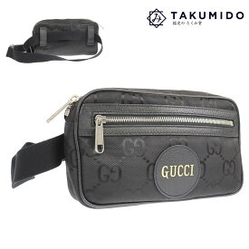 グッチ ボディバッグ オフザグリッド 631341 中古 ブラック GGナイロン レザー GUCCI 【中古】 | ブランド ファッション ロゴ 黒 メンズ シンプル カジュアル クロスボディ ウエストポーチ バック Aランク