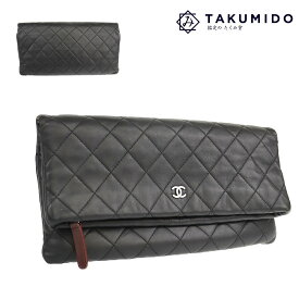 シャネル クラッチバッグ マトラッセ ココマーク 中古 ブラック シルバー金具 レザー CHANEL 【中古】 | カバン セカンドバッグ 黒 ユニセックス 鞄 ファッション ハイブランド ABランク