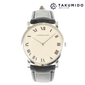 オーデマ ピゲ メンズ腕時計 エクストラフラット 5043BC 手巻き 中古 ホワイト文字盤 ホワイトゴールド ブラック AUDEMARS PIGUET 【中古】 | ビジネス ウォッチ K18WG 黒 ファッション ブランド小物 ABランク