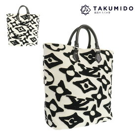 ルイヴィトン LV×UF トートバッグ カバ M45567 中古 ブラック ホワイト モノグラム タフテッド LOUIS VUITTON 【中古】 ｜2WAY ショルダーバッグ シンプル 黒 肩掛け ビトン LV 白 ブランド ランクAB
