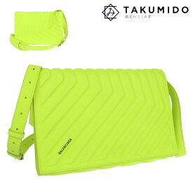 バレンシアガ ショルダーバッグ カー フラップバッグ 679465 中古 イエロー レザー BALENCIAGA 【中古】 | 2WAY クラッチバッグ 蛍光イエロー メンズ バック カバン ファッション ブランド ABランク