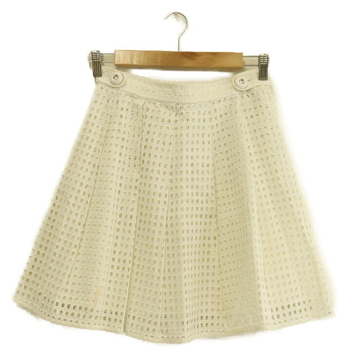 バーバリーブルーレーベル ミニスカート レース レディース サイズ38 中古 ホワイト BURBERRY BLUELABEL 【中古】 | ファッション ボトムス 服 アパレル ブランド 女性 白色 Aランク | 鑑定のたくみ堂 楽天市場店