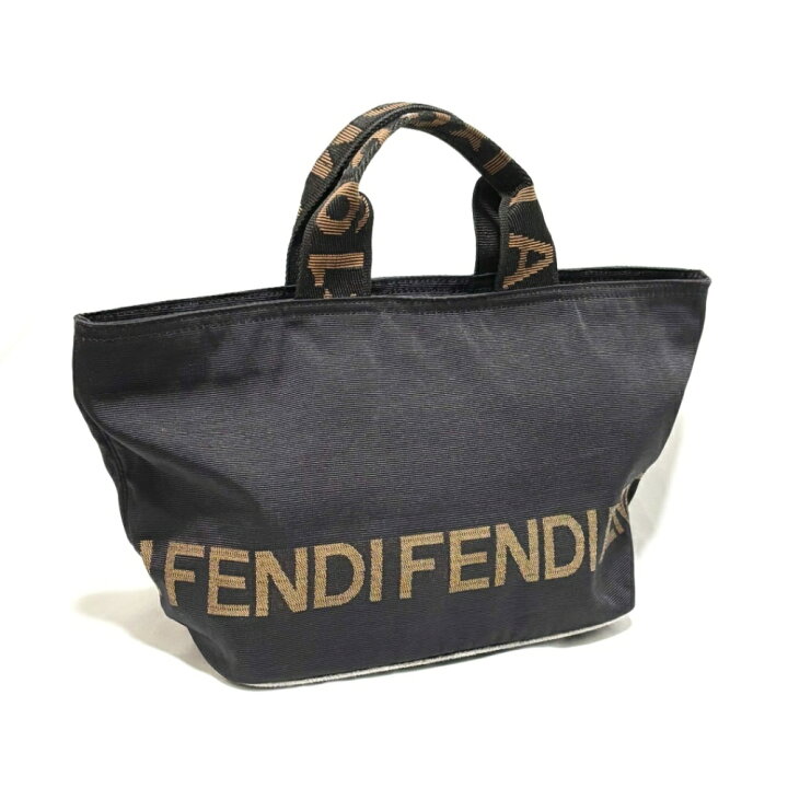 楽天市場】FENDI フェンディ トートバッグ イタリア ロゴ 舟形 黒 