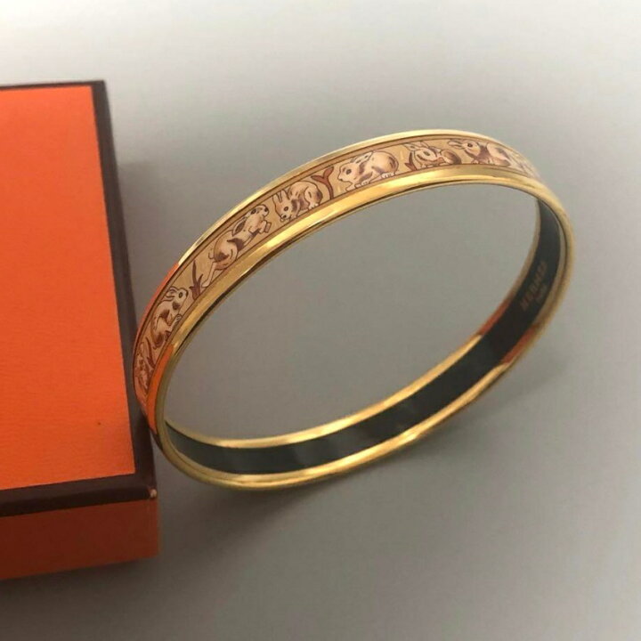 楽天市場】HERMES エルメス バングル エマイユPM 七宝焼き うさぎ柄 
