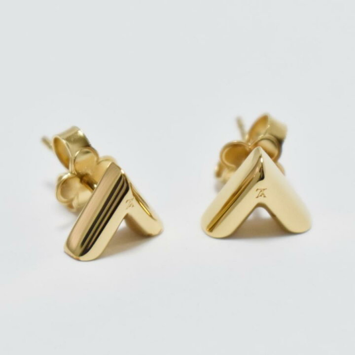 美品 LOUIS VUITTON ルイヴィトン ピアス エセンシャルV ゴールド  