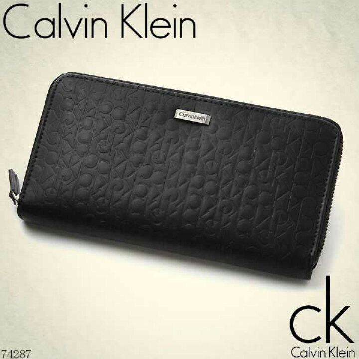 カルバンクライン Calvin Klein ラウンドファスナー長財布 ブラック ロゴ型押し ロゴプレート 74287【Luxury Brand Selection】【楽ギフ_包装】 財布小物専門店 ブランドラヴ 財布 Calvin Klein カルバンクライン 型押しブランドロゴ ラウンドファスナー 長財布