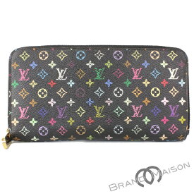 Bランク ルイ・ヴィトン ジッピーウォレット M60244 マルチカラー ノワール ビスタッシュ Louis Vuitton 長財布 黄緑 ライトグリーン レディース メンズ 【中古】