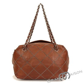 Aランク シャネル マトラッセ チェーンショルダーバッグ ラムスキン ブラウン CHANEL brown 【中古】