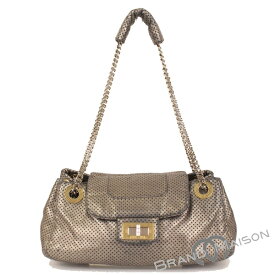 BCランク シャネル ショルダーバッグ 2.55 パンチングレザー A37562 シャンパンゴールド レディース CHANEL 【中古】