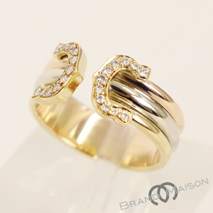 楽天市場】新品同様 カルティエ C2リング ドゥーブルC 750YG 750WG  