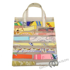 Aランク エルメス スモールトート ハンドバッグ ルーブル美術館 限定 ラバー シルク HERMES レディース 【中古】