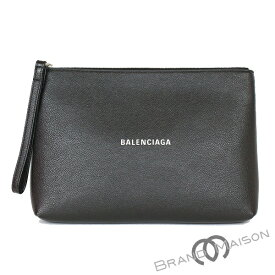 Aランク バレンシアガ セカンドバッグ クラッチバッグ ポーチ レザー ブラック BALENCIAGA 【中古】