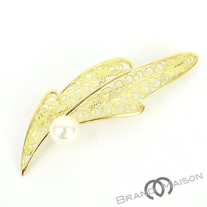 楽天市場】新品同様 ジュエリー パールブローチ K18YG 4.6g 