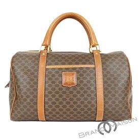 ABランク【セリーヌ】ボストンバッグ/マカダム柄/トートバッグ/ブラウン/CELINE/レディース【中古】