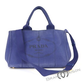 Bランク【プラダ】カナパ/ミディアムトート/BN2642/ブルー/2wayハンドバッグ/CANAPA/PRADA/レディース【中古】