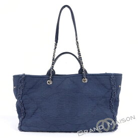 ABランク【シャネル】デニムトート/ココマーク/ブルー/レザー/トートバッグ/レディース/CHANEL【中古】