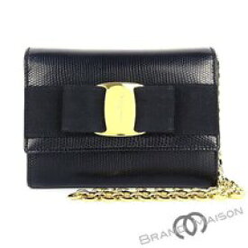 Aランク【フェラガモ】ヴァラ チェーンショルダーバッグ/AQ213202/ブラック/レディース/Ferragamo【中古】