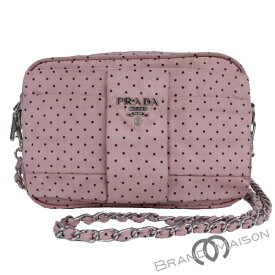 Bランク【プラダ】ショルダーバッグ/ドット/ピンク/リボン/レディース/PRADA【中古】