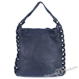 Bランク【フェラガモ】ワンショルダーバッグ/レザー/ブラック/編み込み/レディース/Ferragamo【中古】