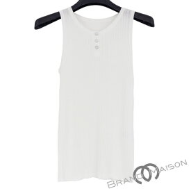 Bランク【シャネル】ノースリーブニット/ホワイト/11B/レディース/トップス/服/CHANEL