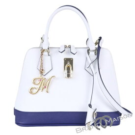 Aランク【サマンサタバサ】レディアゼル/2WAYバッグ/ホワイト/ネイビー/ハンドバッグ/レディース/Samantha Thavasa【中古】