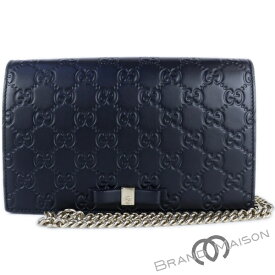 Aランク【グッチ】チェーンウォレット/431408/ブラック/グッチシマ/ショルダーバッグ/GUCCI/レディース