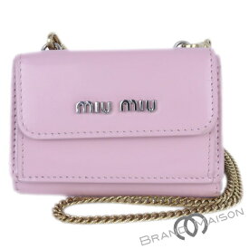 Bランク【ミュウミュウ】チェーンウォレット/ミニウォレット/5MR027/ピンク/レディース/miu-miu【中古】
