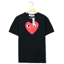 PLAY CdG Tシャツ ブラック Mサイズ コムデギャルソン プレイ ハートロゴ AZ-T112 半袖 COMME des GARCONS トップス 黒 タグ付き 送料無料 お値段見直しました！ 【中古】k-0086