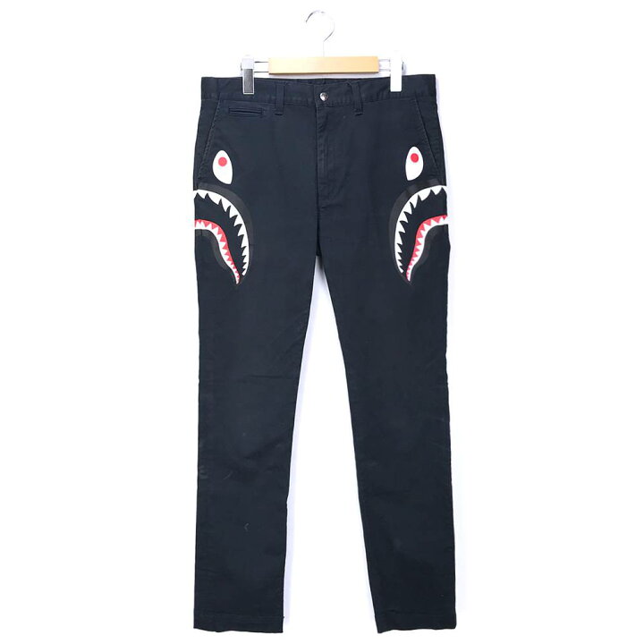 楽天市場】A BATHING APE シャークパンツ Mサイズ ネイビー ア  