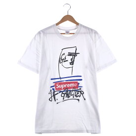 Supreme x Jean Paul Gaultier Tシャツ Lサイズ ホワイト 2019SS 半袖 シュプリーム ジャンポールゴルチエ プリント デザイナー STREET ストリート アート ART グラフィック ボックスロゴ BOX LOGO 白 送料無料【中古】k-0530