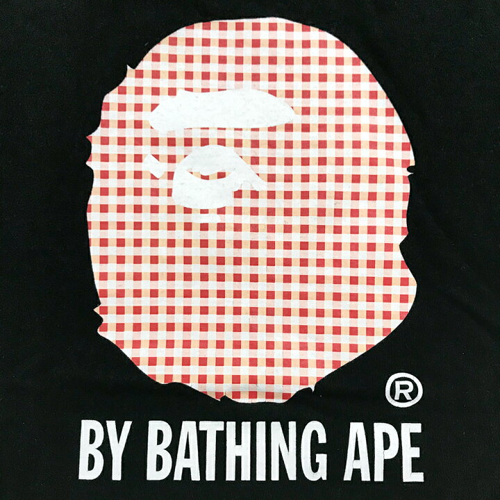 楽天市場】A BATHING APE ギンガムチェック猿顔 プリントTシャツ 