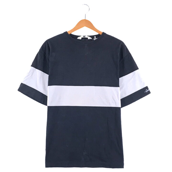 楽天市場】GOODENOUGH ボーダー切替Tシャツ ブラック 半袖 