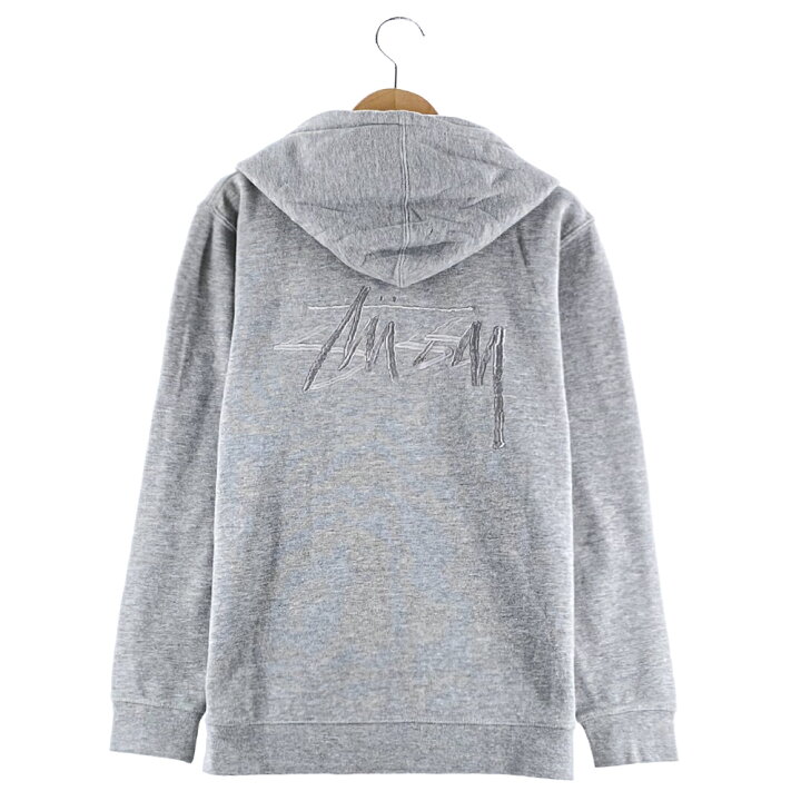 楽天市場】stussy ZIPパーカー Sサイズ グレー バック刺繍 ワン  