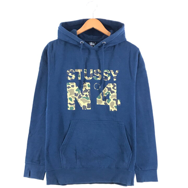 楽天市場】STUSSY No4 カモフラ スウェットパーカー Sサイズ ネイビー 