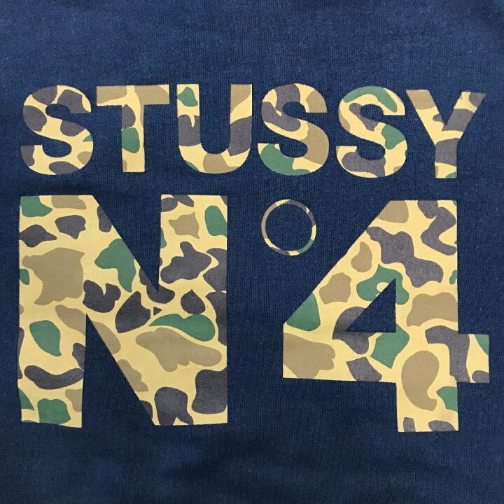 楽天市場】STUSSY No4 カモフラ スウェットパーカー Sサイズ ネイビー 