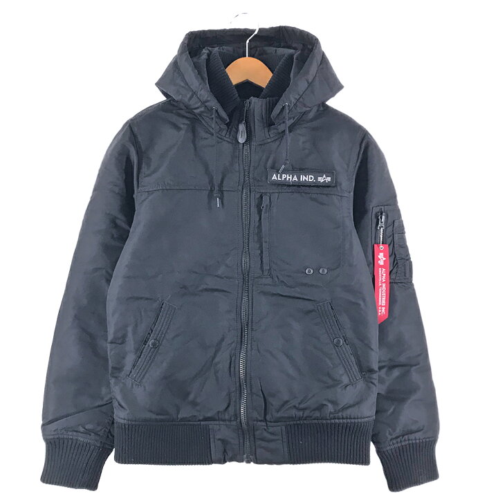 楽天市場】ALPHA INDUSTRIES フーデッドリブジャケット Lサイズ 