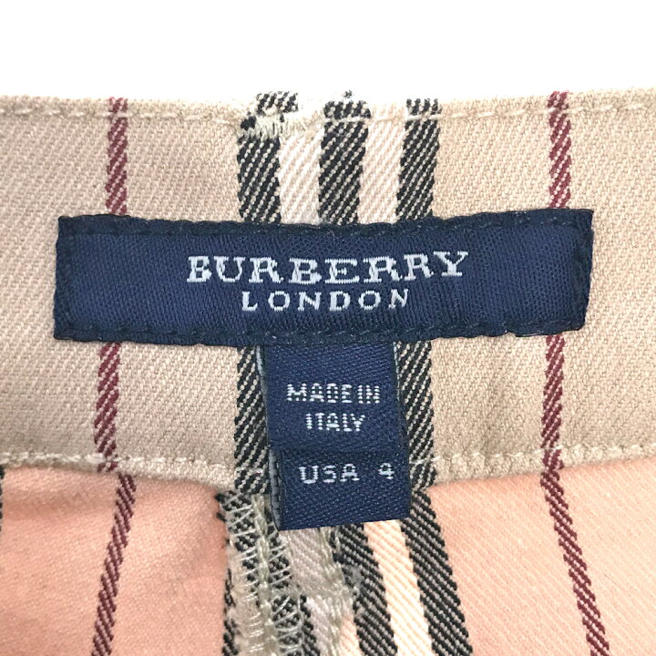 楽天市場】BURBERRY LONDON ストライプパンツ サイズ表記USA4 ベージュ 