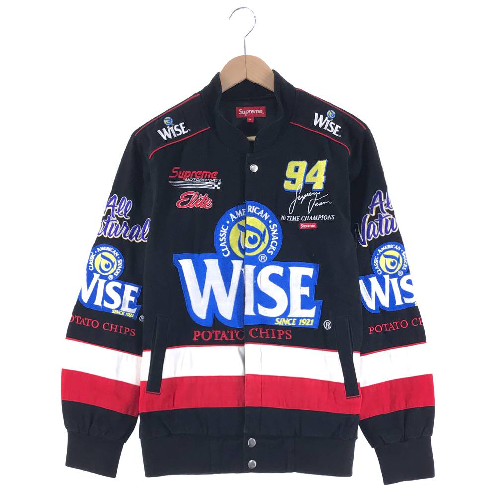 お値段見直しました SUPREME シュプリーム 13AW Wise Racing Jacket レーシングジャケット 正規代理店 送料無料 ブラック 中古 メンズ 最大86%OFFクーポン 税込 Lサイズ