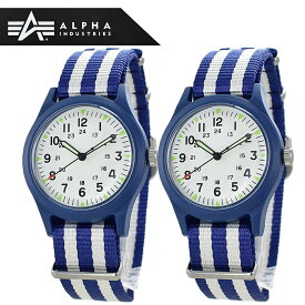 ALPHA アルファ社 MA-1に合うペアウォッチ ミリタリー 腕時計 カップル 親子ペア お揃い 腕時計 アルファインダストリーズ 両親 プレゼント シンプル アナログ ストライプ ミリタリーウォッチ ナイロンベルト 内祝い 父の日 お祝い