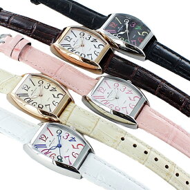 女性 女の子 誕生日 かわいい ギフト ブランド 選べる12カラー アモーレドルチェ 腕時計 レディース トノー型 大人 シンプル レザーウォッチ AD18302S 卒業 入学 お祝い