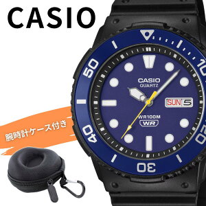 CASIO �J�V�I �����Y �r���v 100m�h�� �u���b�N �u���[ �_�C�o�[�� ��]�x�[�� �y�� �X�|�[�c�E�H�b�` �C�O���f�� �j�� �v���[���g ���[�P�[�X�t�� MRW-230H-2EV ���l ���� ���w
