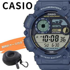 CASIO �J�V�I �r���v �����Y �r���v�P�[�X�t�� �f�W�^�� �l�C�r�[ �t�B�b�V���O�M�A �ނ� �A�E�g�h�A 100m�h�� 10�N�d�r ���@�\ �C�O���f�� �v���[���g �M�t�g WS-1500H-2A ���l ���� ���w