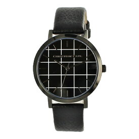 クリスチャンポール メンズ レディース 腕時計 43mm グリッド 格子柄 チェック ブラック 黒 レザー 天然皮革 GR-01 誕生日プレゼント 内祝い 母の日 お祝い