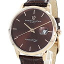 クリスチャンポール 腕時計 手表 ギフトメンズ レディース 日付 ブラウン 大人スタイル 時計 レザーバンド 誕生日プレゼント 成人 卒業 入学