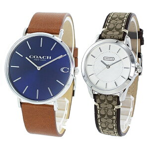 メンズ レディース コーチ ペアウォッチ 腕時計 手表 誕生日 記念日 贈り物 ペア 夫婦 友達カップル ブラウン シグネチャー レザー クリスマス プレゼント ランキング お祝い