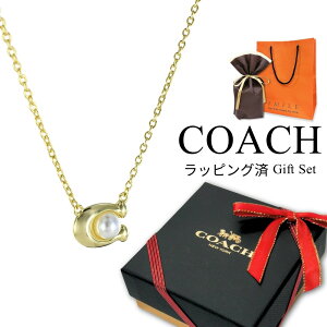 ラッピング済 ギフトセット コーチ ネックレス レディース おしゃれ アクセサリー ブランド 20代 30代 40代 チェーンネックレス ゴールド ペンダント 女性 妻 彼女 誕生日プレゼント 結婚式 結
