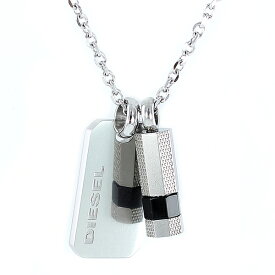 Diesel ディーゼル ユニセックス メンズ レディース プレート シルバー ネックレス アクセサリー ブランド アクセ DX1156040 誕生日プレゼント 内祝い 母の日 お祝い