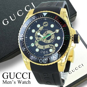 �O�b�` �r���v �����Y �_�C�u �X�l�[�N �� �w�r �u���b�N �S�[���h ���o�[ 45mm 20�C���h�� �T�t�@�C�A�K���X GUCCI DIVE �v���[���g �M�t�g YA136219 ���l ���� ���w