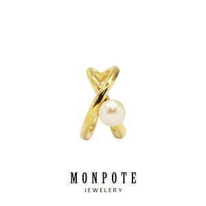 モンポット イヤーカフ パール 大ぶり 大きい レディース シンプル 片耳用 シルバー925 イエローゴールド かっこいい 上品 普段使い おしゃれ 大人 女性 誕生日 結婚祝い 結婚記念日 母 妻 彼